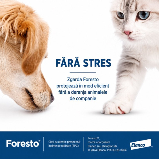 Foresto – Zgarda Antiparazitară pentru Pisici și Câini de Talie Mică (<8 kg), 38 cm